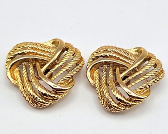 BLUETTE Shoe Clips Gold Tone Rope Knot France Vintage Shoe Clips