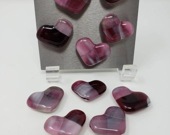 Fused Glass Heart Magnets