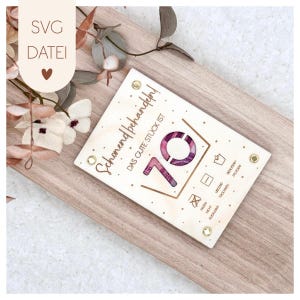Laserdatei | SVG Datei | 70 Jahre | Geldgeschenk Geburtstag | Sofort Download | Geschenkidee | Kleinigkeit | Geld schenken | Anleitung |