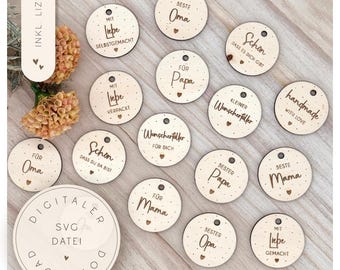 Laser file | SVG file | XXL SET | Gift tags | Instant download | Decorative tags | Commercial license included |