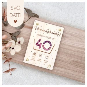 Arquivo laser | Arquivo SVG | 40 anos | Presente de aniversário em dinheiro | Download instantâneo | Ideia de presente | coisinha | Dar dinheiro | Instruções |