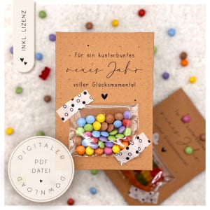 Nyår | Nyårsafton DIY | Nyår | Pysselmall | Presentinslagning | Utskrivbara presentetiketter | DIY-present | Liten present | Färgglad