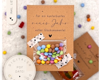 New Year's | New Year's Eve DIY | New Year's | Craft Template | Gift Wrapping | Printable Gift Tags | DIY Gift | Small Gift | Colorful