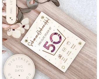 Laser file | SVG file | 50 years | Birthday cash gift | Instant download | Gift idea | Small gift | Give money | Instructions |
