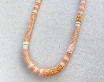 linda fiber necklace - orange peel & pink grapefruit