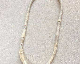 petite linda fiber necklace - eggshell