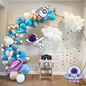 Space Party Decoration Cutouts ,Astronaut Galaxy Birthday Party Props , Outers space Standee - Set of 4