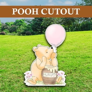 Classic Winnie the Pooh Cutout Decor, Classic Bear Baby Shower Birthday , Honey Bear Big  Cutout Prop Standee