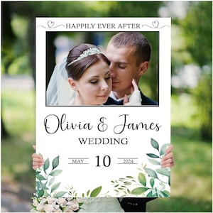 Wedding Customized  Selfie  Photo Frame |Photo Prop for Wedding Party|  Wedding Party Photo Booth Sign  Custom Printed - Ready to Use