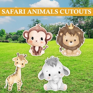 Recortes para decoración de fiestas de animales de la jungla / Recortes para fiestas de cumpleaños de safari / Recortes o accesorios para decoración de fiestas de cumpleaños de animales salvajes