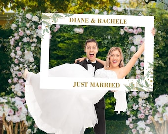 Custom Wedding Photo Booth Frame: Personalized Selfie Prop