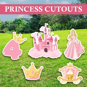 Princess Party Decoration Cutouts | Princess Theme Birthday Cutouts | Princess Theme Party Birthday Decoration Cutouts or Prop