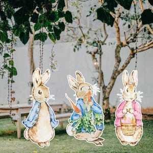 Peter Rabbit Decorazione per feste Ritagli / Coniglietto Felice Pasqua Festa Ritagli / Peter Rabbit Coniglietto Grande Prop