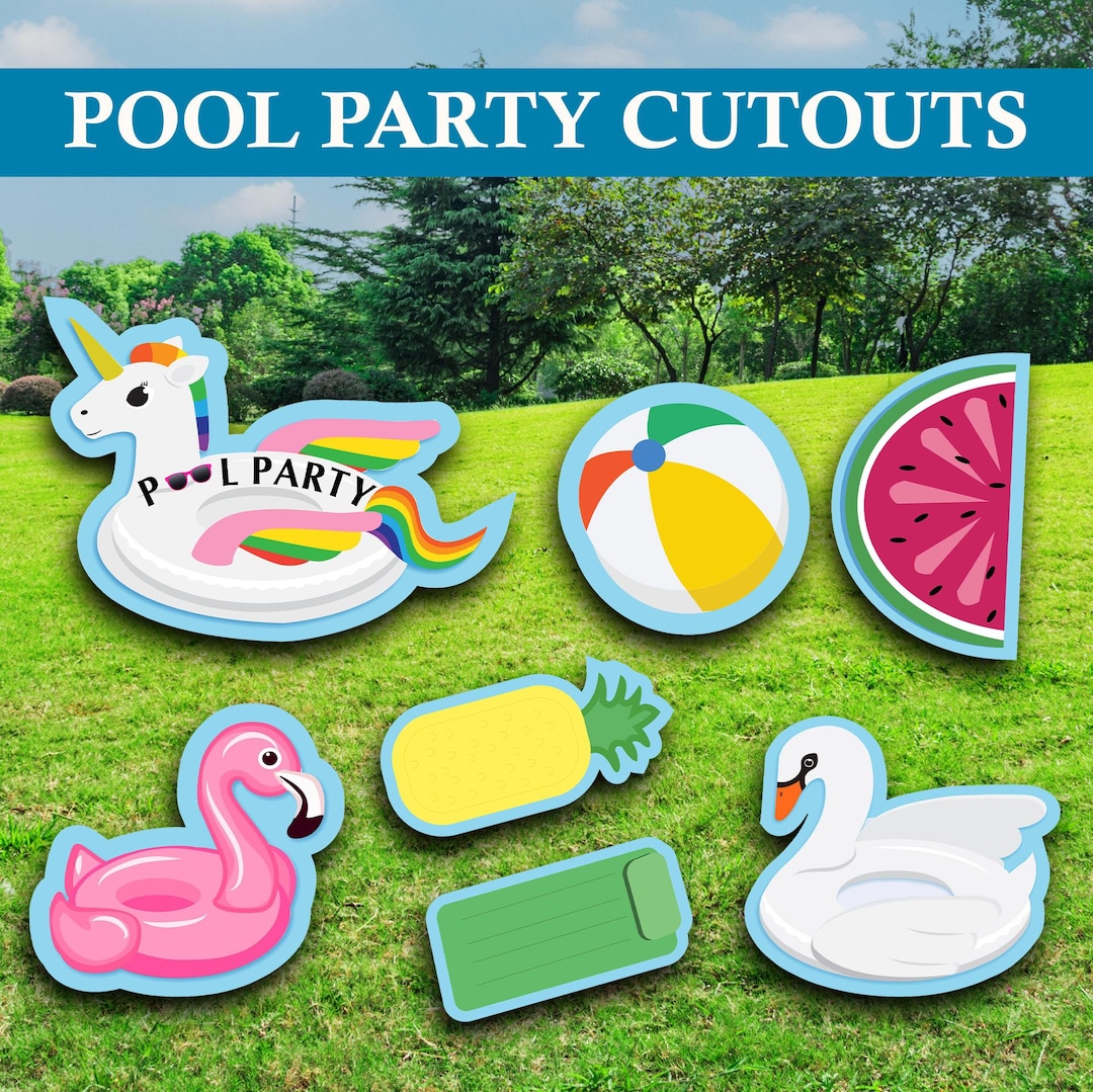 Pool Party Cutouts: Summer Birthday Decorations - Etsy