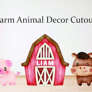 Farm Animals Cutout Set, Ranch Animals Party, Red Barnyard Birthday Prop, Custom Farm Animal Standee, Baby Shower Decoration
