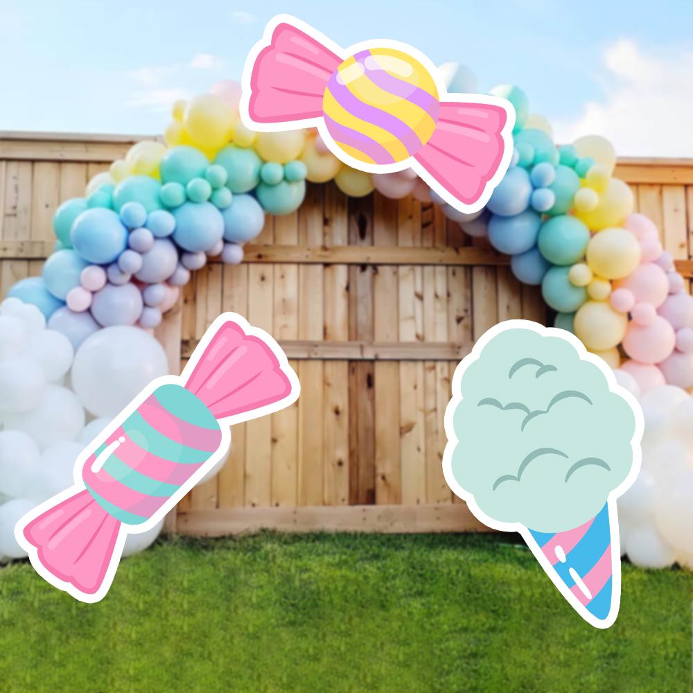 Candy Birthday Party Cutouts, Big Props - SET OF 3