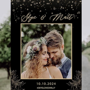 Wedding Customized  Selfie  Photo Frame |Photo Prop for Wedding Party|  Wedding Party Photo Booth Sign  Custom Printed - Ready to Use