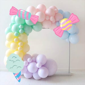 Candy Land Party Cutouts: Whimsical Birthday Decor, Set of 3