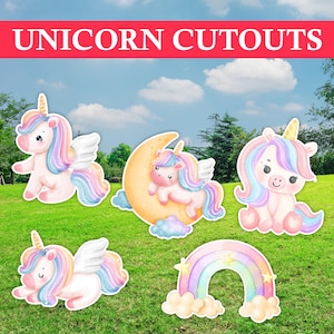 Unicorn Birthday Party Cutouts: Magical Theme Decorations