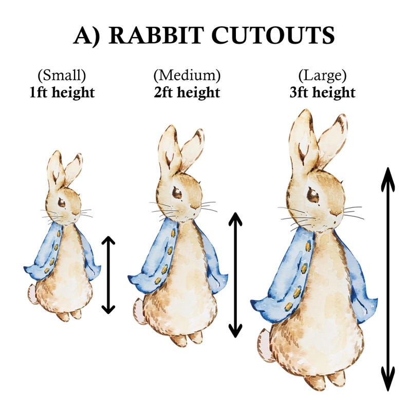 Measuring Picture Frame Rabbit Peter Rabbit Party Decoration Cutouts | Bunny Happy Easter | With ...