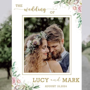 Wedding Customized  Selfie  Photo Frame |Photo Prop for Wedding Party|  Wedding Party Photo Booth Sign  Custom Printed - Ready to Use