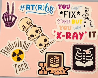 Radiology Stickers, X-ray Tech, Radiologic Technologist *Waterproof*