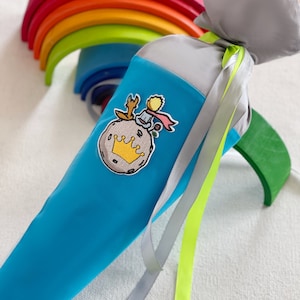 Cartable en tissu Le Petit Prince pour la rentrée scolaire pour les débutants. Cône d'école fait main Le Petit Prince pour les débutants à l'école