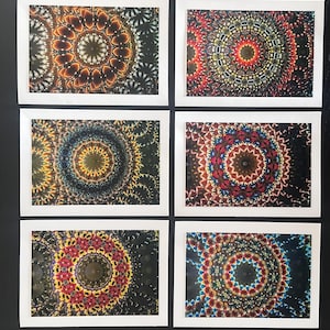 Kaleidoskop-inspirierte Foto Grußkarten - Set aus sechs 13x18 Karten mit dem 10x6x6 Foto Print Set Nr. 12