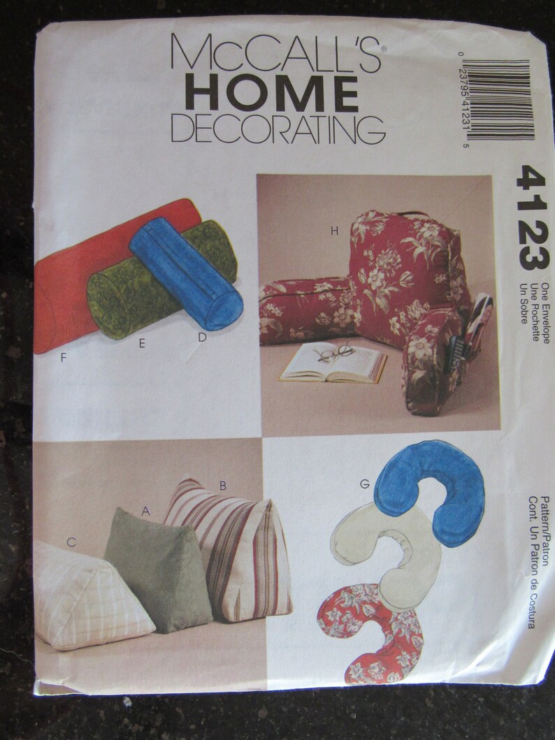 Mccalls 4123 Home Decorating Pattern Comfort Zone Pillows Etsy