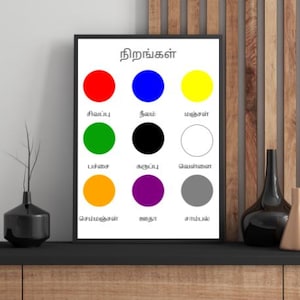 Tamil Colors Poster: Lehrreiche Wandkunst (Digitaler Download)