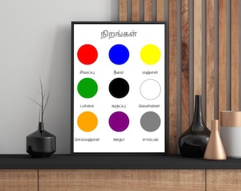 Tamil Colors Poster: Educational Wall Art (Digital Download)