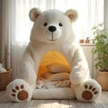 Cozy Polar Bear Kids Tent - Plush Indoor Bear Shaped Snuggle Cave product logo