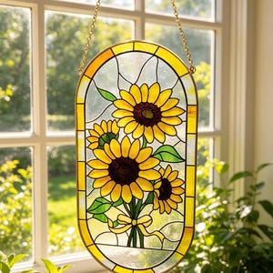 Stained Glass Poppy Suncatcher, Vibrant Floral Window Hanging, Housewarming Gift for New Home, Poppy Flower Decor image 12