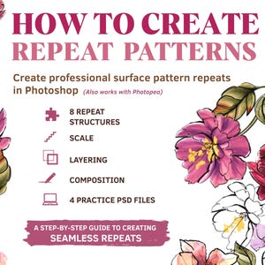 How to create a Repeat Pattern  | Photoshop & Photopea | 8 Repeat Structures