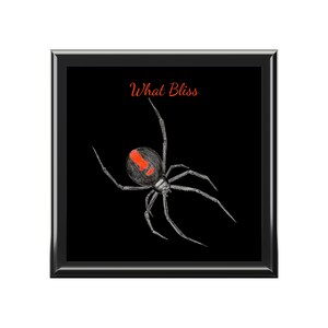 Jewelry Box, Redback Spider Design, Black Jewel Box