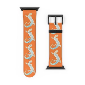 Orange Tokay Gecko Apple Smart Watch-armband: Lizard Motif-serien