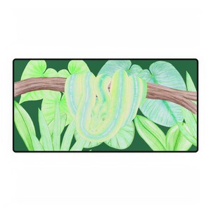 Green Forest and Green Tree Snake Desk Mats, 2 sizes