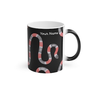 Black Snake Magic Mug, Arizona Coral Snake Design, Personalized