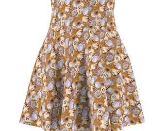 Seashells Beach Women's Skater Skirt (AOP)