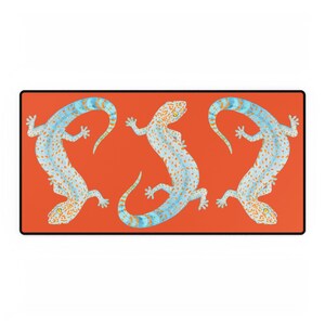Alfombrillas de escritorio grandes de lagarto gecko naranja