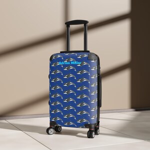 Kleine reisbagage, orka's op blauw ontwerp, Amerikaans, personaliseerbaar