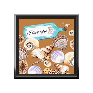 Romantyczne pudełko na biżuterię, projekt z wiadomością w butelce, spersonalizowana wiadomość