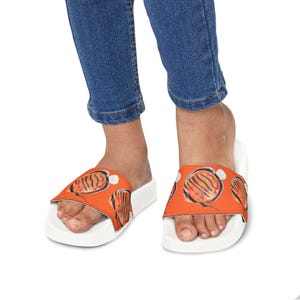 Orange Discus Fish Youth Removable-Strap Sandals, Swimming Sandals, Kid&#39;s Slides