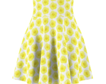 Falda skater para mujer Lemon Buttercup con lunares (AOP)