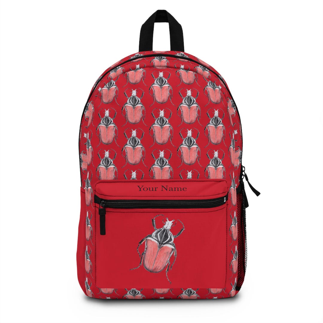 Backpack, Goliath Beetle on Red Design, Personalized - Etsy