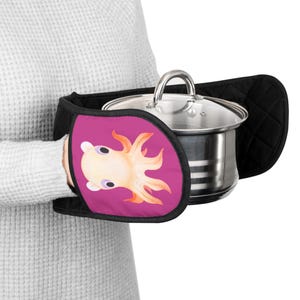 Pink Octopus Fingers Oven Mitts, Flapjack Octopus Cooking Mitts