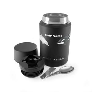 Titan Copper Insulated Food Storage, Bottlenose Dolphin and Killer Whale Design, Personalized image 1