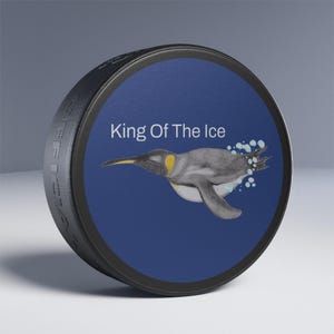 Hockey Puck, King Penguin Design, King Of The Ice