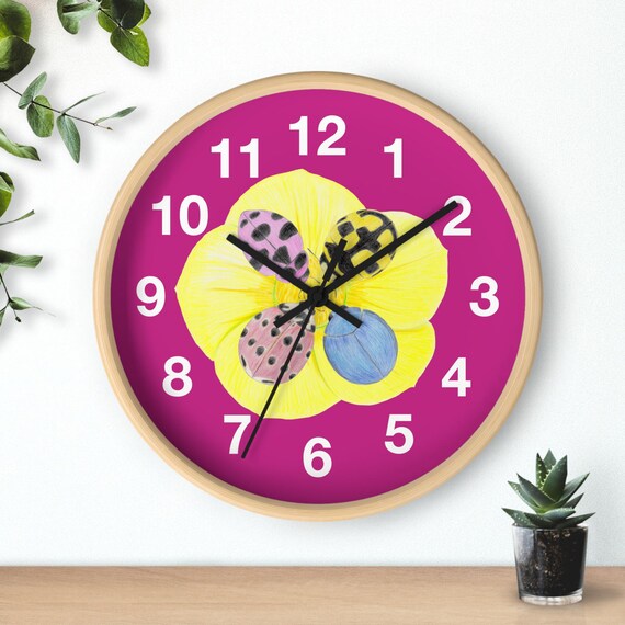 Numbered Wall Clock, Rainbow Ladybugs Design - Etsy
