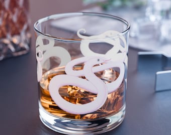 Vaso de whisky de 295 ml (10 oz), diseño Serpiente Blanca Eternity